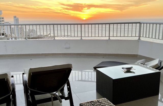 Enjoy the terrace and the best sunset and view of the city.