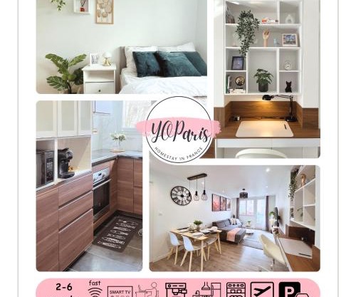 Entire 60m2 apartment - Close to Paris - Parking - Kitchen - 2min RERB - Olympic'24