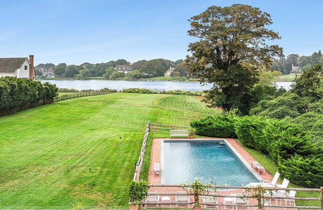 Expansive Waterfront Southampton Home with Private Pool, Close to Village,.