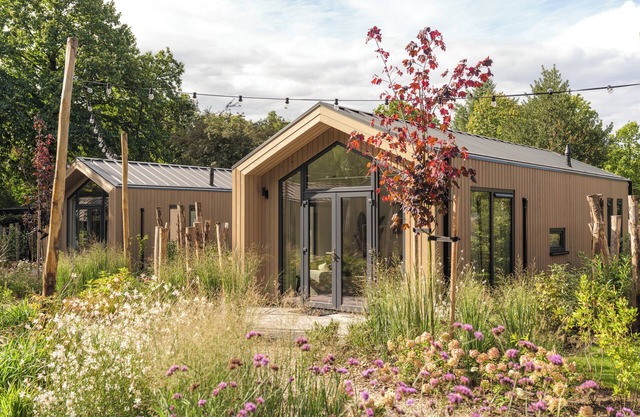 Experience luxury and nature in the Tiny Lodge in the Veluwe! Single-story with 2 bedrooms, a fully equipped kitchen and air conditioning