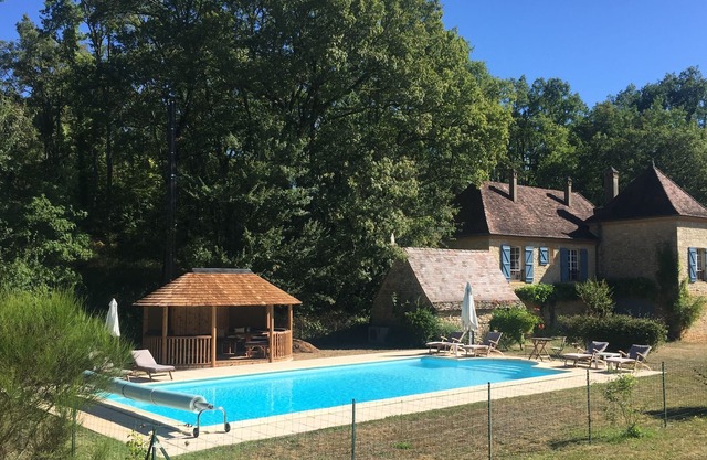 Fabulous typical perigordine house with large fenced heated pool and huge garden