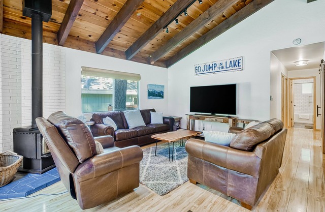 Family Home with Fast WiFi, Wood Stove, Firepit, & Enclosed Yard - Dogs OK