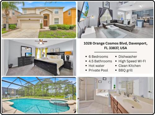 Family Villa with 6 Bedrooms Pool Spa and Game Room in Gated Resort