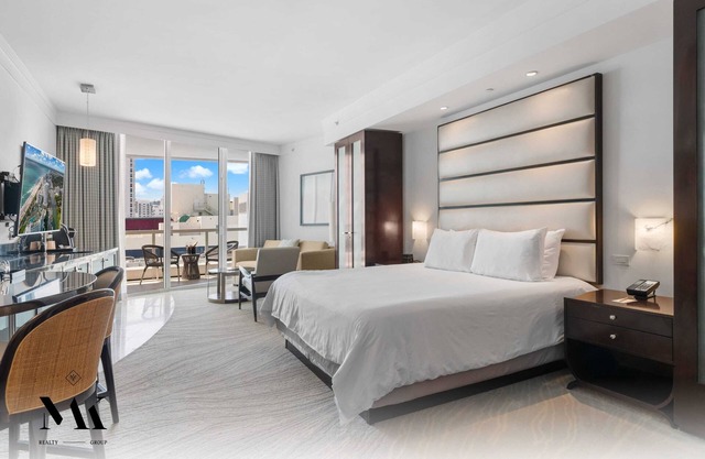 FontaineBleau Resort, Balcony w/Ocean + City View