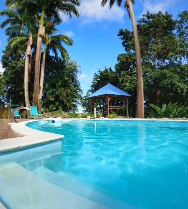 Gîte Kaz à Topaze, piscine, jardin tropical