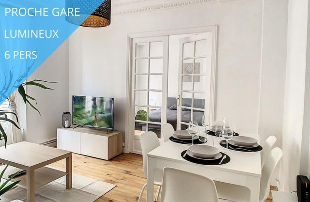 Grand Appart Tout Confort Gare Metro Wifi 6 Pers