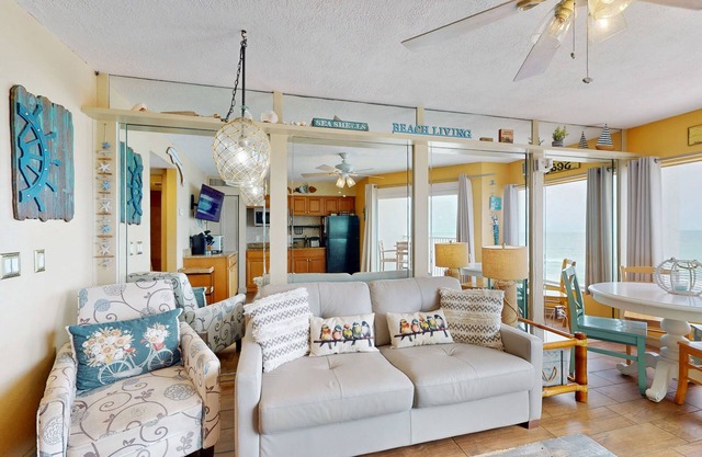 Gulf-front condo with pool, beach access, balcony & central AC - dog-friendly