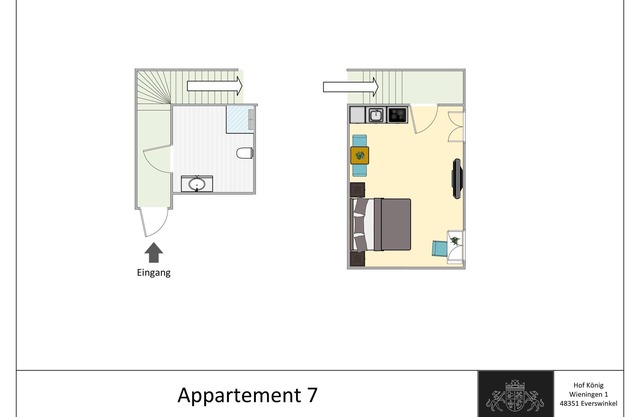 Hof König, apartment 7, 29 m2, 1-2 persons
