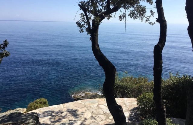 House with beautiful pool and waterfront setting