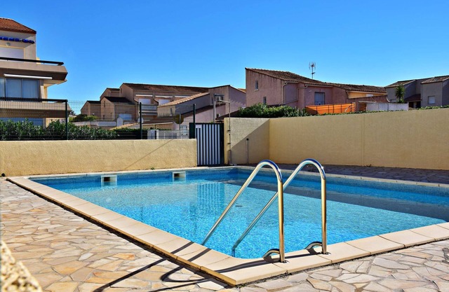 In a residence with swimming pool