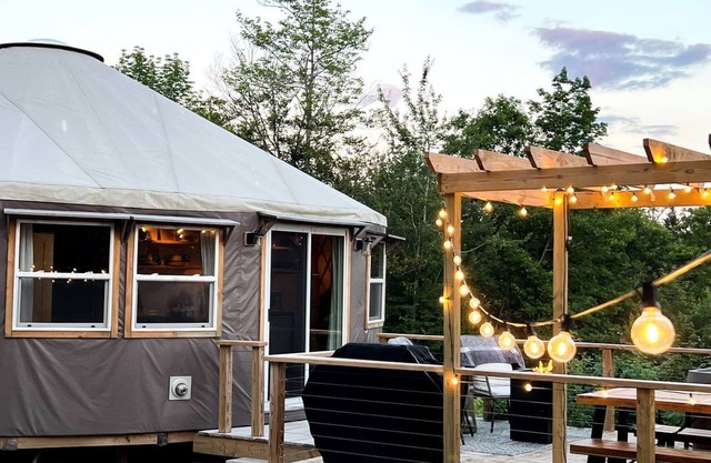 Incredible Spacious Yurt with Hot Tub and Fire Pit Surrounded by Nature for an Unforgettable Glamping Experience in Woodstock, Maine