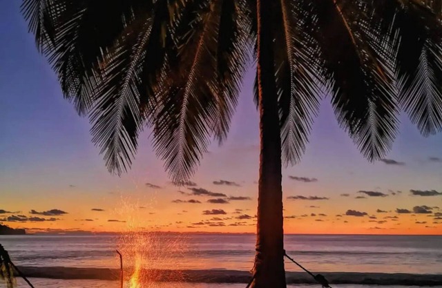 Jungle cabin with sea view & kitchen, 1' to beach