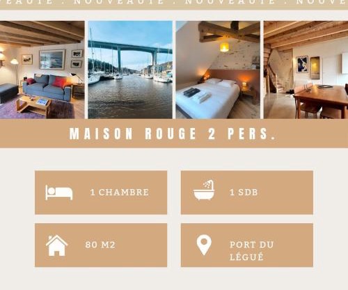 La Maison Rouge sur le port à proximité de toutes commodités 2 personnes