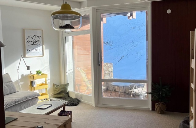 La Mongie - Renovated studio with south-facing terrace