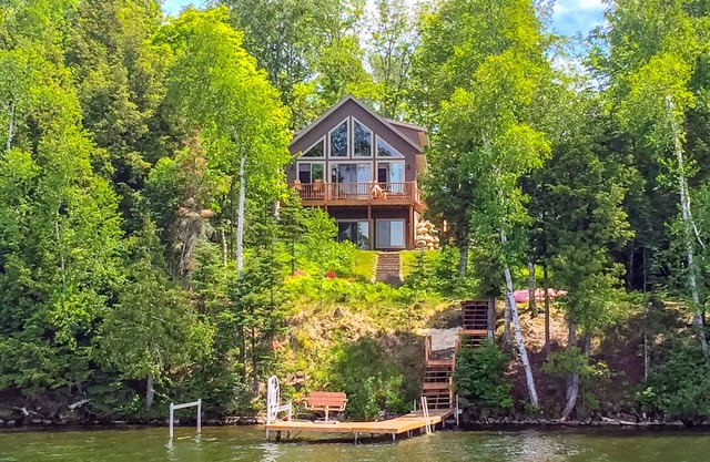 Lakefront home w/furnished deck, firepit & private dock - dogs OK