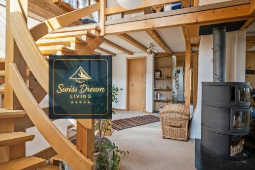 Lakeview Swiss Chalet with Hot Tub near Interlaken
