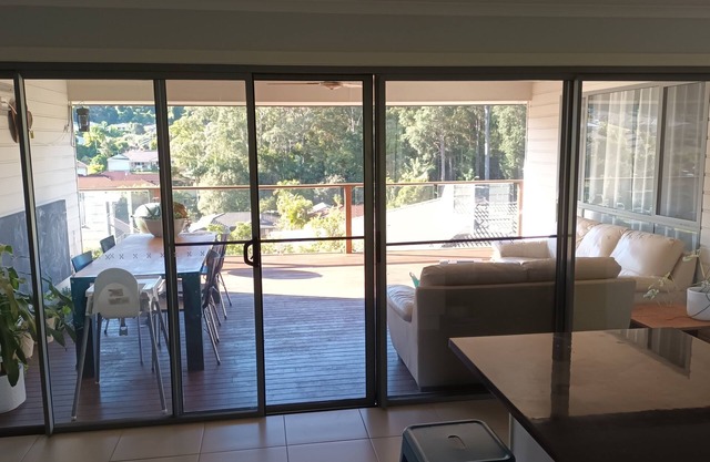 Large family orientated house with a lovely deck overlooking the mountains.