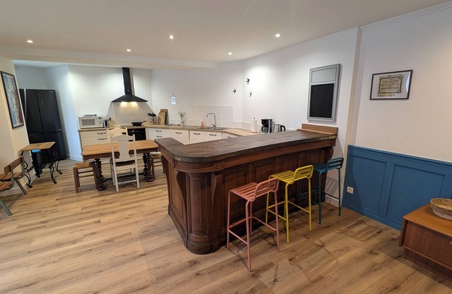 Large village house on the river bank