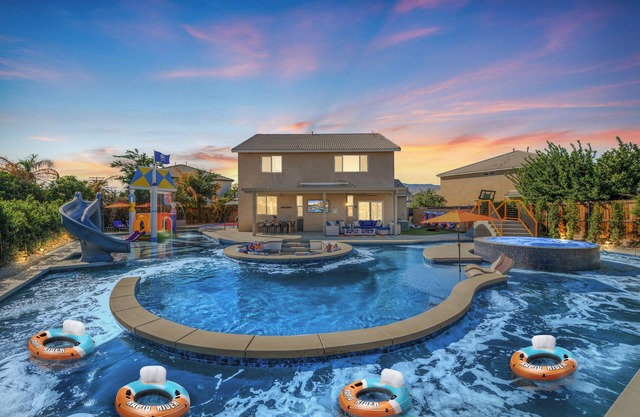 LAZY RIVER mini WATERPARK Home, Slides, Basketball Ct, Arcade, 6 Bedrooms