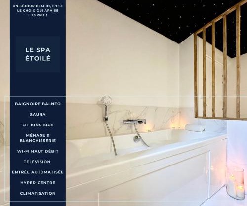 Le SPA Étoilé - Baignoire Balnéo et Sauna Privatif