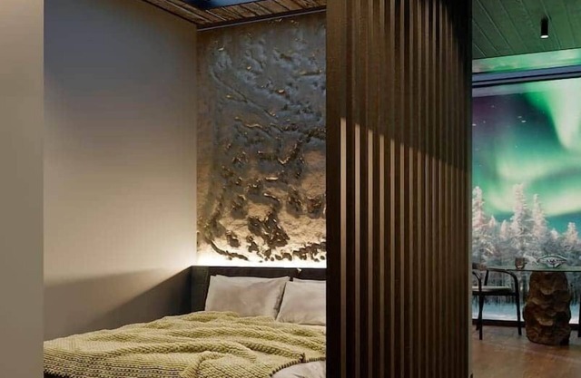 Lodge Arctic 4 - sauna, glass roof & view of Lake Inari