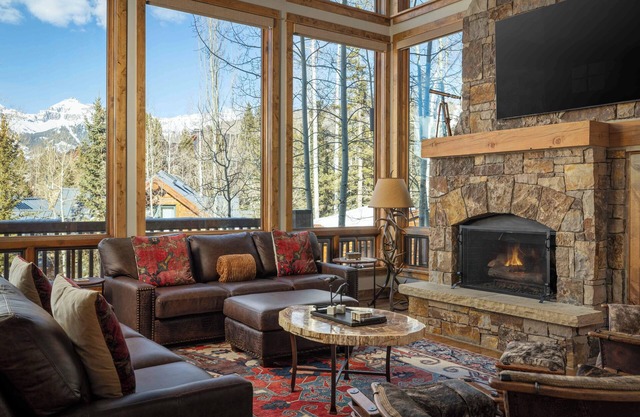 Log Cabin Home by InvitedHome | Vast Patio, Skiing, Fireplace, Hot Tub