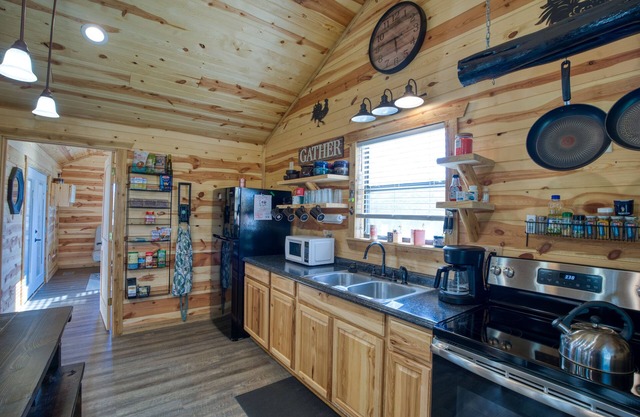 Log cabin on the river