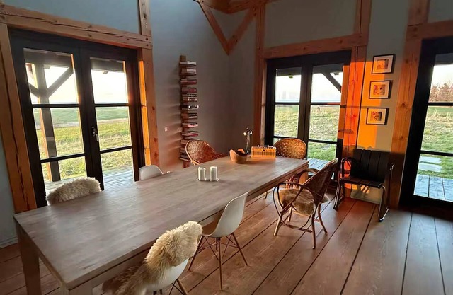 Log house with views of sea, fjord and Lemvig