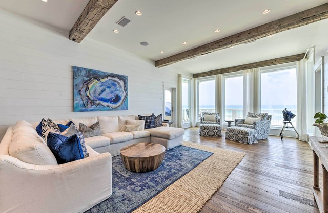 Luxe, Beachfront PCB Home w/Decks & Grill!