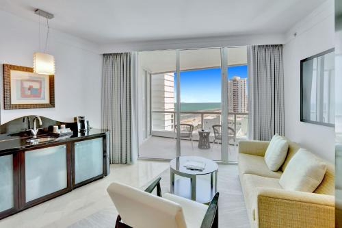 Luxury Oceanview Suite at the Fontainebleau Miami Beach with Balcony, King & Sofa Bed