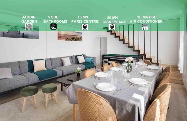 Maison moderne avec jardin12 pers proche Paris & Disney