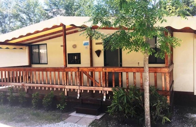 mobile home on a campsite near the sea and Pisa