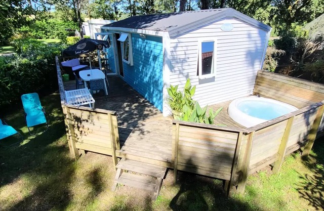 Mobilheim VIP - 29 m2 - 2 Schlafzimmer - Doppelterrasse + SPA (2 Erwachsene maximal oder Familie) 4 Personen