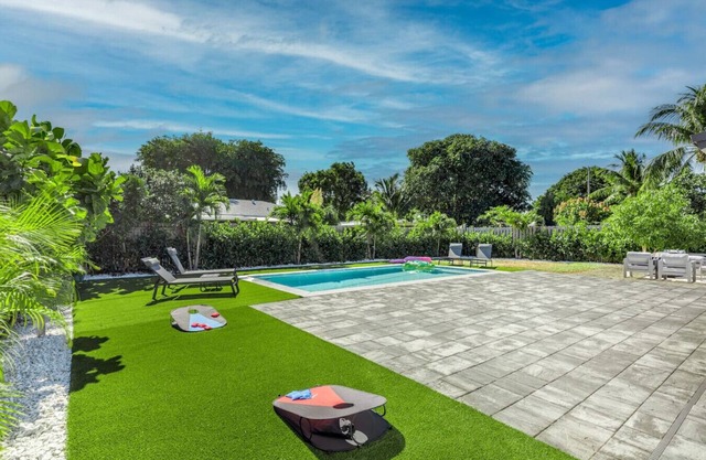 Modern Oasis with Tiki Hut & Private Heated Pool