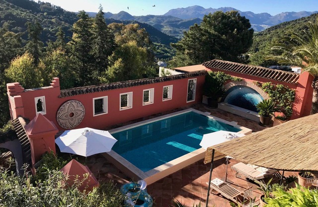 Moorish style property with lovely garden and large pool in Gaucín village.