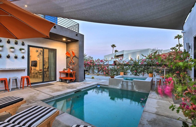 Mountain-View Deck + Pool: Luxe Palm Springs Home