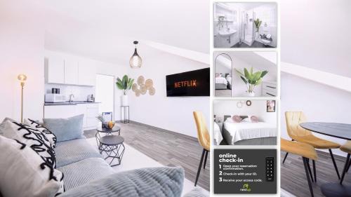 nestup - Zentrales Apartment mit Boxspringbetten, Smart-TV und ausgestatteter Küche