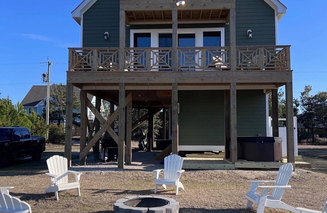 New in 2024 Carova Beach Canal Front Home! 4x4 Required