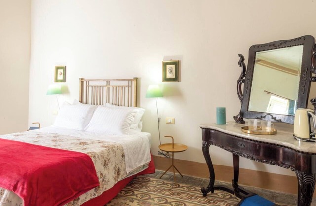 Noble palace with sky view in the mountains, near the historic center of Erice