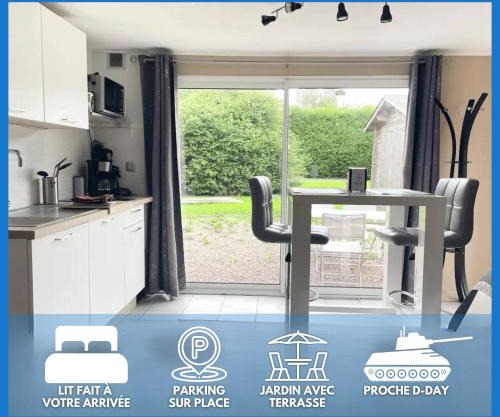 Normandie Cosy Apt rdc indépendant bien équipé dans maison confortable terrasse grand jardin clos sans vis à vis entre Caen et Bayeux, proche plages du débarquement