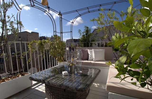 on the roof, magnificient flat