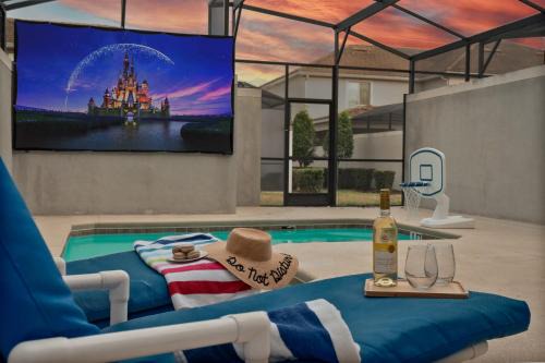 Outdoor Movie Theatre! Heated Private Pool! 4 Mi to Disney! Grill