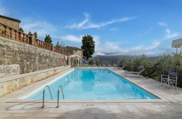 Panoramic stone apartment with swimming pool