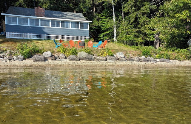 Peaceful 3 BR year round cottage w/dock and sandy beach on Long Lake in Bridgton