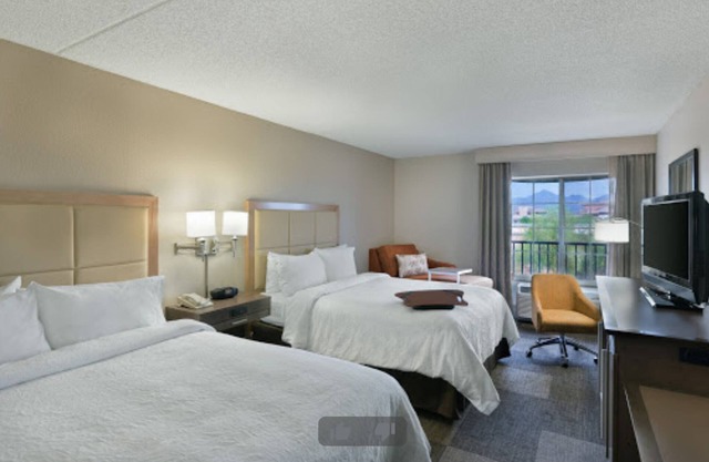 Perfect hotel room for Phoenix Open! Double queen beds
