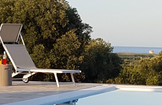 Poolside villa with a view among ancient olive trees