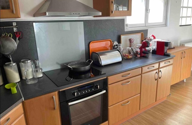 Pretty house with blue shutters