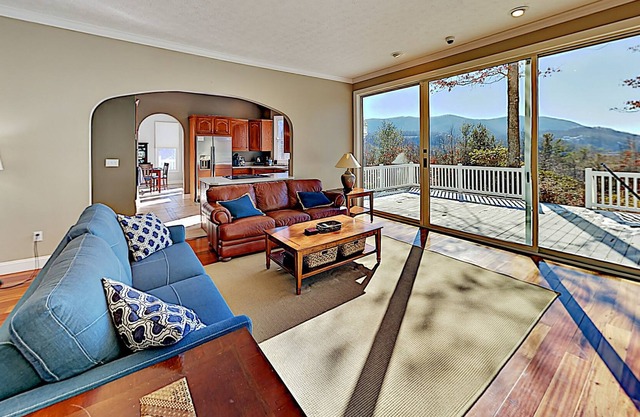 Private Mountain-View Retreat | Luxe Interior | Creek & Wraparound Deck