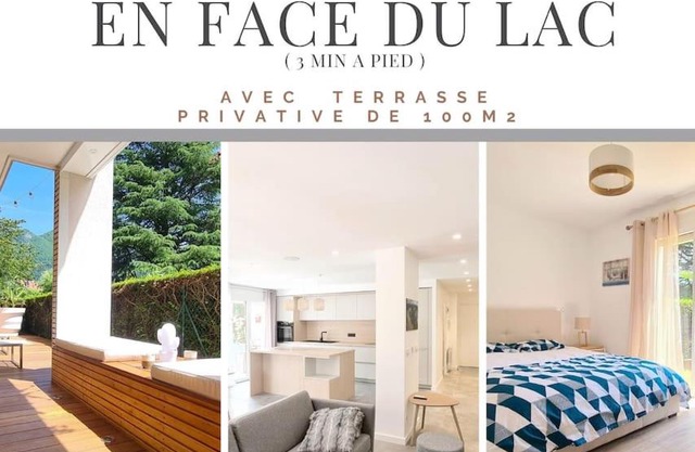 Proche du lac et des commerces, appartement neuf, au calme, avec 3 chambres et une grande terrasse