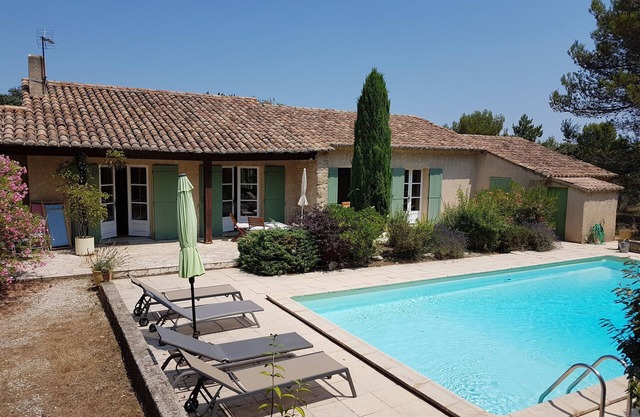 Provencal villa with private pool and large enclosed garden at the foot of the Alpilles mountains.